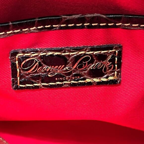 Dooney & Bourke Leather Croc Print Shoulder Bag - Picture 2 of 12